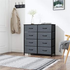 img 3 attached to 🗄️ Reyade Vertical 8-Drawer Dresser: Sturdy Steel Frame, Wood Top, and Easy Pull Handle - Perfect Organizer Unit for Bedroom, Hallway, Entryway, Closets, and Nurseries