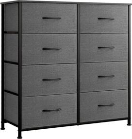 img 4 attached to 🗄️ Reyade Vertical 8-Drawer Dresser: Sturdy Steel Frame, Wood Top, and Easy Pull Handle - Perfect Organizer Unit for Bedroom, Hallway, Entryway, Closets, and Nurseries