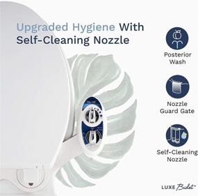 img 3 attached to 🚽 LUXE Bidet Neo 120 - Self Cleaning Nozzle - Fresh Water Non-Electric Mechanical Bidet Toilet Attachment in Blue and White