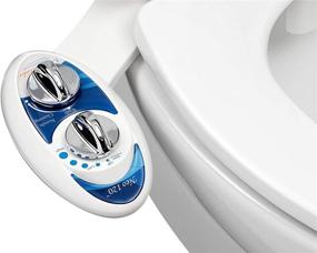 img 4 attached to 🚽 LUXE Bidet Neo 120 - Self Cleaning Nozzle - Fresh Water Non-Electric Mechanical Bidet Toilet Attachment in Blue and White