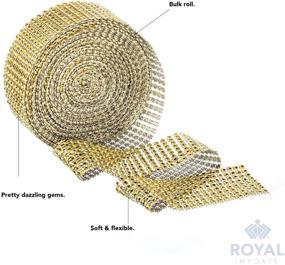 img 1 attached to 💎 Gold 8-Row Rhinestone Diamond Bling Wrap Ribbon for Wedding Cake, Party, Holiday & Home Decoration - 10 YDS per Roll, 2 Rolls