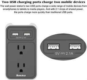 img 2 attached to 🔌 Huntkey 2-Outlet Wall Mount Cradle with Dual 2.1 AMP USB Charging Ports for Enhanced Charging, SMD407