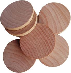 img 1 attached to 🌲 100 упаковок AxeSickle 1.5-дюймовый незаконченный натуральный деревянный диск для рукоделия