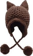 🐱 winter cute cat ears knit hat with ear flaps - bellady crochet beanie hat logo