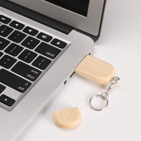 img 1 attached to Unique Ellipse Wood USB 2.0 Flash Drive with Storage Box (16GB)