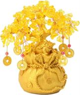 💰 bwinka 8-inch feng shui frog yellow crystal money tree: feng shui wealth coins for office & home table, enhancing luck and prosperity – perfect gift логотип