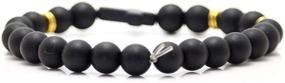 img 3 attached to 📿 Xusamss Matte Agate Beads Cross Elastic Link Bracelet - Fashionable 8MM wrist accessory for a 7 1/2" wrist