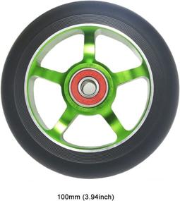 img 1 attached to 🛴 Z-FIRST 2pcs 100mm Pro Scooter Wheels + ABEC 9 Bearings for MGP, Razor, Lucky, Envy Pro Scooters - Replacement Set