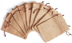 img 3 attached to 🛍️ Pack of 20 Reusable Linen Burlap Bags with Drawstring - 4x6 Inch - Ideal for Grocery Shopping, Crafts, Gift Wrapping at Christmas, Birthdays, and Weddings