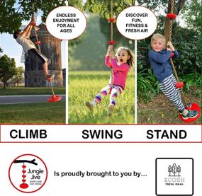 img 1 attached to 🌳 Tree Rope Swing with Round Seat and Climbing Platforms for All Ages - Includes Hanging Accessories for Backyard, Patio, Swing Sets, Playground, Ninja Course, Zipline