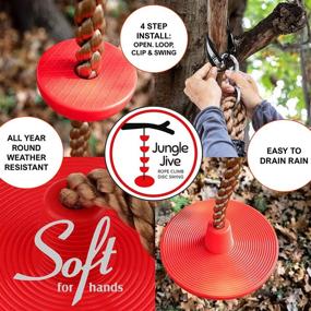 img 2 attached to 🌳 Tree Rope Swing with Round Seat and Climbing Platforms for All Ages - Includes Hanging Accessories for Backyard, Patio, Swing Sets, Playground, Ninja Course, Zipline