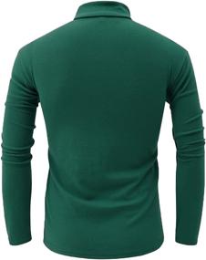 img 2 attached to Premium Quality Men's Basic Turtleneck Knitted T-Shirt Pullover - Solid Color, Long Sleeve Casual Tops by Jonivey