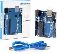 🔌 плата rexqualis: arduino uno r3 atmega328p atmega16u2 с usb-кабелем - идеальна для проектов в arduino ide логотип