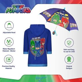 img 1 attached to ☔️ Stay Dry in Style: PJ Masks Kids Umbrella and Slicker - Toddler Boy Rain Wear Set