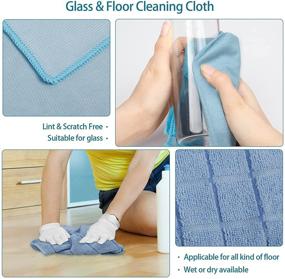 img 3 attached to 🧼 SEVENMAX Microfiber Cleaning Cloth with Label, 15 Pack: Versatile Lint-Free Reusable Towels for House, Kitchen, Glass