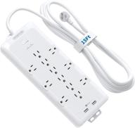 💡 ntonpower power strip surge protector: wall mount, 15ft extension cord, usb ports, 12 ac outlets, white (4000 joules) - ideal for home theater, office & computers logo