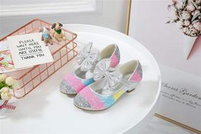 img 1 attached to 👑 Mowoii Glitter Princess Wedding Flats for Toddler Girls' Shoes