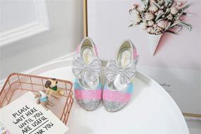 img 2 attached to 👑 Mowoii Glitter Princess Wedding Flats for Toddler Girls' Shoes