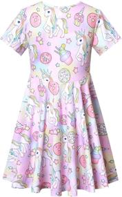 img 3 attached to 👗 Girls' Summer Swing Casual Unicorn Dresses - Short Sleeve Kids' Clothing
