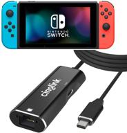 nintendo switch usb c ethernet adapter with charger (60w pd) - high-speed 100/1000 mbps, galaxy s20 compatible - asix ax88179 chipset logo