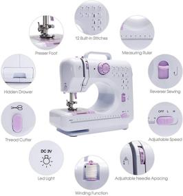 img 1 attached to FutureCharger Portable Sewing Machine - Handheld Mini Sewing Machine with 12 Built-in Stitches, 2 Speeds, Foot Pedal, and Extension Table for Adult Beginners, Household, and Tailors