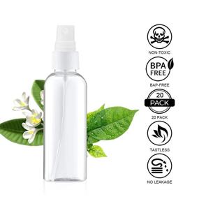 img 2 attached to 🌬️ Small Clear Plastic Spray Bottles with Atomizer Pumps - 20 Pack, 80ml/2.7oz Fine Mist Mini Bottles, Reusable & Empty, Includes 2 Funnels