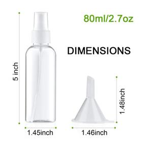 img 3 attached to 🌬️ Small Clear Plastic Spray Bottles with Atomizer Pumps - 20 Pack, 80ml/2.7oz Fine Mist Mini Bottles, Reusable & Empty, Includes 2 Funnels
