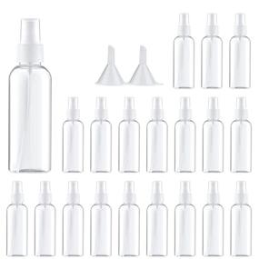 img 4 attached to 🌬️ Small Clear Plastic Spray Bottles with Atomizer Pumps - 20 Pack, 80ml/2.7oz Fine Mist Mini Bottles, Reusable & Empty, Includes 2 Funnels