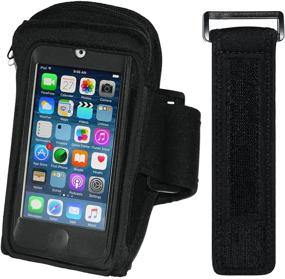 img 4 attached to 🎧 i2 Gear Armband Case for iPod Touch 7th, 6th & 5th Generation - Workout MP3 Holder with Zipper Pouch & Adjustable Arm Band (20 inch)
