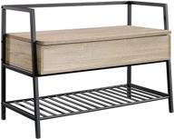 🪑 sauder north avenue storage bench: stylish charter oak finish & organizational solution logo