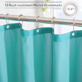 img 3 attached to 🚿 KGORGE Waterproof Shower Curtain Liner - Stylish Teal and Grey Boho Gradient Color Design, Ideal for Bathroom, Tub, Camper or Loft Décor - 72 x 72 inch with Hooks