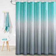 🚿 kgorge waterproof shower curtain liner - stylish teal and grey boho gradient color design, ideal for bathroom, tub, camper or loft décor - 72 x 72 inch with hooks logo