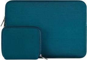 img 4 attached to 📦 MOSISO Neoprene Laptop Sleeve for MacBook Air 11, Acer Chromebook R11, HP Stream, Samsung, ASUS, Surface Pro X, 7, 6, 5, 4, 3 - Deep Teal with Small Case Included