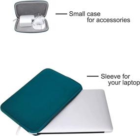 img 3 attached to 📦 MOSISO Neoprene Laptop Sleeve for MacBook Air 11, Acer Chromebook R11, HP Stream, Samsung, ASUS, Surface Pro X, 7, 6, 5, 4, 3 - Deep Teal with Small Case Included