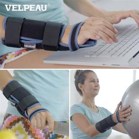 img 2 attached to VELPEAU Carpal Tunnel Wrist Brace -Night Sleep Wrist Support for Men and Women with Tendonitis, Arthritis, Broken Bones, Sports Injuries - Pain Relief with Removable Splint - Ergonomic Adjustable Fit (Left Hand, Medium)