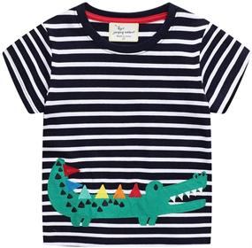 img 4 attached to 🦖 EULLA Dinosaur T Shirt: Trendy Boys' Crewneck Clothing in Tops, Tees & Shirts