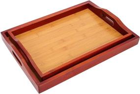 img 4 attached to 🍽️ Convenient Pack Serving Tray with Sturdy Handles - Easy Inches