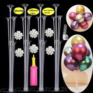 clear balloon stand kit - 4 sets with 7 sticks, 7 cups, 1 base table desktop holder + 1 pump | ideal balloon decoration for birthday party, wedding, and events логотип