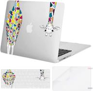 🦒 mosiso macbook air 13 inch case (a1369 & a1466) - giraffe print hard shell with keyboard cover & screen protector logo