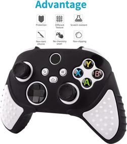 img 1 attached to Chin FAI Silicone Skin Grip Cover for Xbox Series X Controller, Anti-Slip Protective 🎮 Case with 4 Thumb Grips - Black and White, Compatible with Xbox Series X/S Controller
