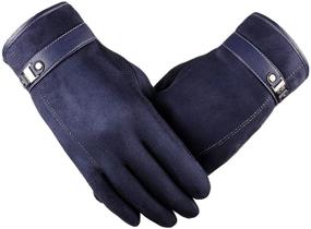 img 2 attached to Premium Tomily Leather Cashmere Driving Cycling Gloves: Expert Comfort and Durability