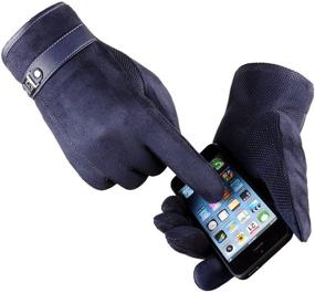 img 1 attached to Premium Tomily Leather Cashmere Driving Cycling Gloves: Expert Comfort and Durability