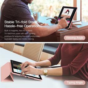 img 1 attached to TiMOVO iPad 10.2 Case - Slim Translucent Hard PC Protective Smart Cover with Stand for iPad 9th/8th/7th Generation - Rose Gold