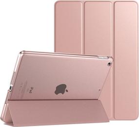 img 4 attached to TiMOVO iPad 10.2 Case - Slim Translucent Hard PC Protective Smart Cover with Stand for iPad 9th/8th/7th Generation - Rose Gold