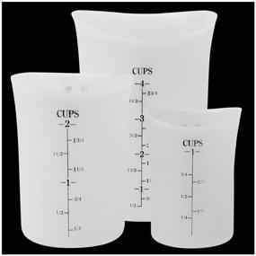 img 4 attached to Szxc Silicone Nestable Measuring Cups Set for Epoxy Resin, Butter, and Chocolate - 4 Cup + 2 🥄 Cup + 1 Cup - Melt, Stir, Squeeze, and Pour - BPA Free - Standard and Metric Measurement Markings