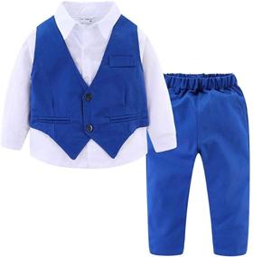 img 4 attached to 👗 Burgundy ToddlerSpring Dress Piece: Trendy Boys' Suits & Sport Coats