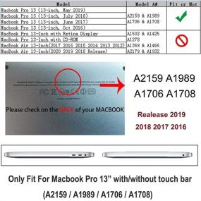 img 3 attached to 🔍 Clear Hard Case & Keyboard Cover for MacBook Pro 13 inch 2019-2016, A2159/A1989/A1706/A1708, with/without Touch Bar - RUBAN