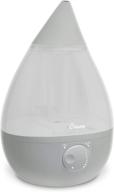 crane drop ultrasonic cool mist humidifier - filter free - 1 gallon - 500 sq ft coverage - ideal air humidifier for plants, home, bedroom, baby nursery, office - grey logo