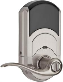 img 1 attached to Kwikset SmartCode 912 Z-Wave Plus Keyless Entry Electronic Deadbolt with Tustin Lever Featuring SmartKey Security in Satin Nickel Finish