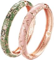 🦋 ujoy cloisonne bracelet butterfly gold hinge indian cuff bangle - exquisite enameled jewelry for women - perfect gift box included (model: 55a114) logo